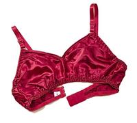XWSM Glatter Satin-Seiden-BH Triangel-Bralette-Oberteil 100% Doppelseitiger Maulbeerseide-Bügelfrei-BH for Damen Ungepolsterte Unterwäsche (Color : Red, Size : 38/85AB)