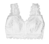 XWSM Post-OP-BH Frauen Mastektomie Spitzen-Büstenhalter Mit Taschenverschluss Vorne Sport BHS Kabelloser Büstenhalter Bandeau (Color : White, Size : L/Large)
