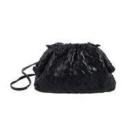 XWZSHMH Schultertasche, einfarbig, klein, Wolkenpackung, für Damen, Designer-Umhängetasche, PU-Leder, Umhängetasche, Geldbörse, Schwarz , Medium