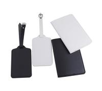 XXCLW 4 Stück/Set, einfarbig, blanko, Reisepasshülle, Gepäckanhänger, PU-Leder, Reisepasshülle, Etikettenanhänger für Reisezubehör, 4 Stück pro Set, Einheitsgröße