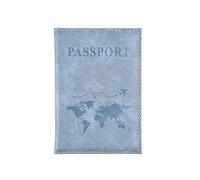 XXCLW Kartenetui aus PU-Leder, schlicht, modisch, Reisepasshülle, weltweit, dünn, schlank, Reisepasshülle, Brieftasche, Geschenk, hellblau, Einheitsgröße