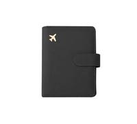 XXCLW Reisepasshülle aus Leder, wasserdicht, Reisepasshülle, Kreditkartenetui, niedliches Reisepassbuch für Damen/Herren, Schnalle, Reisepasshülle, A Schwarz, Einheitsgröße