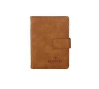 XXCLW Reisepasshülle aus Leder, wasserdicht, Reisepasshülle, Kreditkartenetui, niedliches Reisepassbuch für Damen/Herren, Schnalle, Reisepasshülle, B Braun, Einheitsgröße