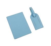 XXCLW Reisepasshülle aus PU-Leder, Gepäckanhänger, Reisezubehör, Geschenkbox-Set, himmelblau, Einheitsgröße