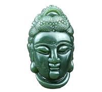 XXHNBF Gebetskette, Natürliche Hetian-Jade-Guanyin-Anhänger-Halskette, buddhistischer Buddha-Kopf-Talisman for Glück, Unisex-Stein-Amulett for Frauen und Männer, 1 Stück