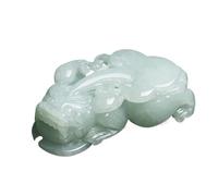 XXHNBF Gebetskette, Natürliche Smaragd-EIS-Jade-Pixiu-Anhänger-Halskette, Feng Shui Jadeit-Perlenkette for Reichtum, Wohlstand, Liebe, Glück, 1 STK