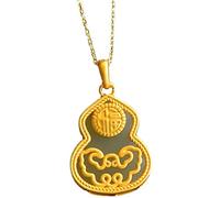 XXHNBF Gebetskette, Natürliche weiße Jade-Ruyi-Kür nhänger-Halskette, Damen-Modeschmuck-Accessoire, 1 Stück