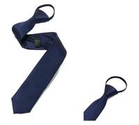 XXHNBF Herrenkrawatte, Herren-Krawatten, Anzüge, luxuriöse Noble-Line-Krawatte for Hochzeit, Party, formelle, vorgebundene, schmale Krawatte mit Reißverschluss(Deep Blue)