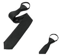 XXHNBF Herrenkrawatte, Herren-Krawatten, Anzüge, luxuriöse Noble-Line-Krawatte for Hochzeit, Party, formelle, vorgebundene, schmale Krawatte mit Reißverschluss(Black)