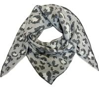 XXL Leopard Dreieck Schal Winter ITALY Poncho Strickschal Schal Wolle Stola Tuch (Grau)