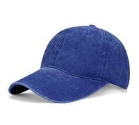 XXL Oversize gewaschene Denim-Hüte Baseballkappe für große Köpfe, große, pigmentierte Papa-Mütze, niedriges Profil, Sportkappen, 59,7 - 64,8 cm, Blau, Einheitsgre