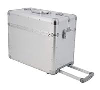 XXL Pilotenkoffer mit Rollen mit Trolley von SONOVO aus Aluminium in Silber 45165 | Alukoffer, Aktenkoffer, Businesskoffer | Für den täglichen Geschäftseinsatz, für Kundentermine und Messebesuche