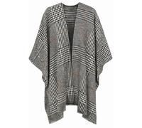 XXL-Schal "Hahnentritt", Damen, schwarz, Polyacryl, COLLEZIONE ALESSANDRO, unifarben, Basic, Modetücher, schwarz-weiß mit braun (54505858-0) schwarz