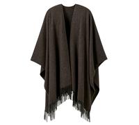 XXL-Schal "Italia", Damen, braun, Baumwolle, COLLEZIONE ALESSANDRO, unifarben, Basic, Modetücher, Made in Italy, mit Fransen (33571821-0) braun