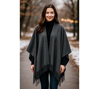 XXL-Schal "Italia", Damen, grau, Baumwolle, COLLEZIONE ALESSANDRO, unifarben, Basic, Modetücher, Made in Italy, mit Fransen (19372941-0) grau