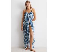 XXL-Schal MARC O'POLO "Geo Print", Damen, blau (murphy marine print), Web, Polyester, Modetücher XXL-Schal, mit vielseitigen Tragemöglichkeiten, Topseller (44024238-0)