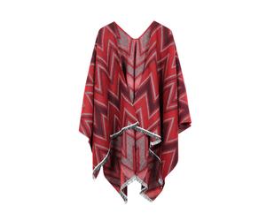 XXL-Schal "Marcia", Damen, rot, Polyacryl, COLLEZIONE ALESSANDRO, gemustert, Basic, Modetücher, Poncho im Zick-Zack Design (41407141-0) rot