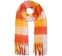 XXL-Schal STYLEBREAKER "Karo Web Strickschal bunt", Damen, rot (rot, weiß, curry), Obermaterial: 100% Viskose CV., Modisch, Modetücher (97415924-0) rot, weiß, curry