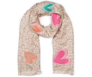 XXL-Schal STYLEBREAKER "Schal mit Leoparden Herz Muster", Damen, grau (taupe), Obermaterial: 100% Viskose CV., Modisch, Modetücher (28095364-0) taupe