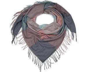 XXL-Schal STYLEBREAKER "XXL Deckenschal mit Karo Muster und Fransen", Damen, rosa (rose, mint, grau), Obermaterial: 100% Viskose CV., Modisch, Modetücher (78279560-0) rose, mint, grau