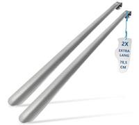 XXL Schuhlöffel 2er SET 78,5 cm Schuhanzieher extra lang und stabil aus Edelstahl Metall