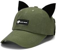XYIYI Retro Retro Piloten Hut Armeegrün Katzenohren Beanie Brille Sonnenbrille Baseballmütze Hip Hop Maske für Damen Herren