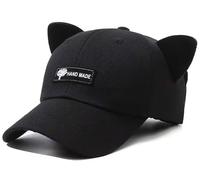XYIYI Retro Retro Piloten Hut Schwarz Katzenohren Beanie Brille Sonnenbrille Baseballmütze Hip Hop Maske für Damen Herren
