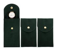 XYTAHDM 3 Stück Uhrenaufbewahrungstasche, Reiseuhrentasche, Uhrentasche, uhrenetui, kissen mit bild, uhren reiseetui, Uhren-Aufbewahrungstasche Geschenktasche für Reisen Outdoor (Dunkelgrün)