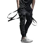 XYXIONGMAO Cargo Hip Hop Pants Streetwear 2020 Schwarz Jogger für Herren Taktische Gothic Japanische Street Style Hosen - Schwarz - Groß