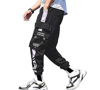 XYXIONGMAO Streetwear Hip Hop Pants Cargo Pants Jogger für Männer Paar Damen Sport Casual Active Sweatpants, Schwarz, 31-35