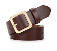 XZQTIVE Damen Ledergürtel für Jeans Hosen Kleider Mode Damen Schwarzer Gürtel mit quadratischer Schnalle