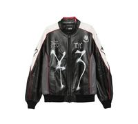 Y-3 - Chito Leder Bikerjacke mit Grafikprint - - Jackets - Herren - Mehrfarbig - L