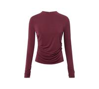 Y.A.S Langarmshirt Damen bordeaux, XL