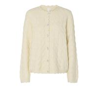 Strickjacke Y.A.S "YASBUBERA LS KNIT CARDIGAN S. NOOS", Damen, Gr. M, birch, Strick, Obermaterial: 52% Polyester, 24% Polyacryl, 15% Nylon, 6% Wolle, 3% Elasthan, unifarben, regular fit normal, Rundha