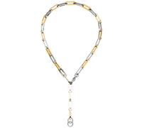 Jobo Y-Halskette Edelstahl bicolor vergoldet 47 cm