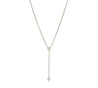 Y-Kette ELLI "Halskette Zirkonia Weiß Diamantschliff (0.132 ct) 925 Sterling Silber" Gr. 40, gold, Halsketten, Damen, mit Stein, Silber 925 (Sterlingsilber) (20647700-40) gold
