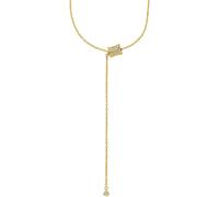 Y-Kette "Schmuck Geschenk Silber 925 Halsschmuck", gold (gelbgoldfarben, kristallweiß), ANISTON JEWELRY & WATCHES, Halsketten, Damen, Silber 925 (Sterlingsilber), L: 50 B: 0,7mm, mit Zirkonia (synth.)