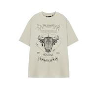 Y Yellowstone Beiges Cowboy-Poker-Kurzarm-T-Shirt für Herren | Western-Grafik-T-Shirt | Bekleidung im Vintage-Stil | Retro-Cowboy-Kleidung | Yellowstone Ranch-Waren
