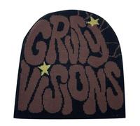 Y2k Beanie Mütze Herren Damen Teenager Y2k Cap Winter Knit Skater Beanie Mütze Hip Hop Strickmützen Baumwolle Printed Y2k Beanie Cap Hat Pink Harajuku Fashion