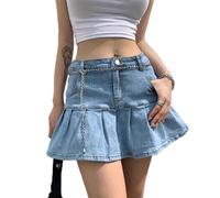 y2k Kawaii Harajuku Mini Jeansrock 2000er Retro Low Waisted Denim Röcke Vintage Damen Koreanische Streetwear-Typ 19-L