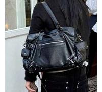 Y2K Punk Stil große Kapazität Schultertasche, Nieten & Schnallen Dekor Kunstleder Handtasche, Gothic Street Style Tragetasche für Frauen (Keine Anhäng