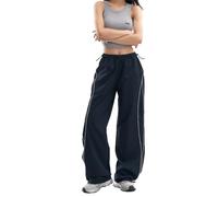 Y2K Star Patch Oversized Wide-Leg Sweatpants for Women High Waist Drawstring Baggy Lounge Pants Cozy Cotton Blend