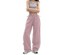 Y2K Star Patch Oversized Wide-Leg Sweatpants for Women High Waist Drawstring Baggy Lounge Pants Cozy Cotton Blend
