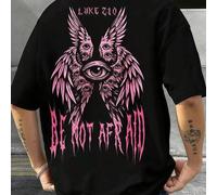 Y2K style Angel Eye Wings Text graphic tee 100 percent cotton loose fit tops goth clothing men clothes summer tops t shirt men street wear gifts for