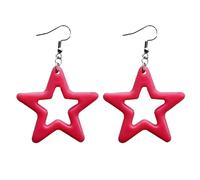 Y2K Style Dangle Earrings Simple Hollow Acrylic Star Pendant Drop Statement Jewelry Fashion Small Hoop Drop Jewelry Accessories Party
