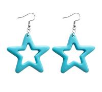 Y2K Style Dangle Earrings Simple Hollow Acrylic Star Pendant Drop Statement Jewelry Fashion Small Hoop Drop Jewelry Accessories Party