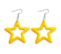 Y2K Style Dangle Earrings Simple Hollow Acrylic Star Pendant Drop Statement Jewelry Fashion Small Hoop Drop Jewelry Accessories Party