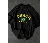 Y2K Style South American Country Inspired Five Star Graphic 220gsm Low Stretch 100% Combed Cotton Crew Neck T-Shirt, High Quality Retro Football Stre