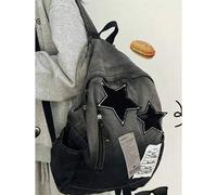 Y2K Tie-Dye Farbverlauf Vintage Stern & Buchstaben bedruckter Zeitungsstil großer Kapazität Unisex cooler Streetstyle Rucksack für Frauen, Back to Sch