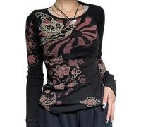 Y2k Top Frauen Vintage T-Shirts Herbst Winter Kleidung 2023 Grafik Ästhetische Langarm Schlanke T-Shirts Weibliche Kleidung Streetwear-Bin